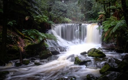 Horseshoe Falls, Tasmania, Australia - nature, australia, waterfall, rocks