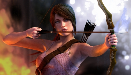 Lara Croft - game, fantasy, archer, woman, lara croft, girl