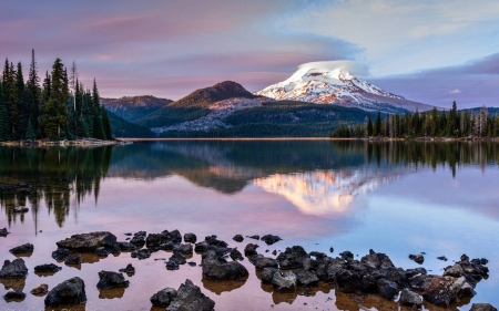 Cascade Mountains - fun, nature, lake, forest, cool, mountain