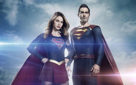 Supergirl and Superman - Superman, Supergirl, universe, dc, show, tv