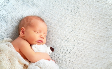 Sleeping baby - white, sleep, copil, baby, toy, child