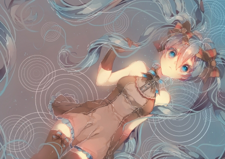 Hatsune Miku - manga, vocaloid, anime, water, blue, girl, hatsune miku