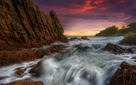 Sunset on the Spanish Coast - nature, spain, sunset, coast