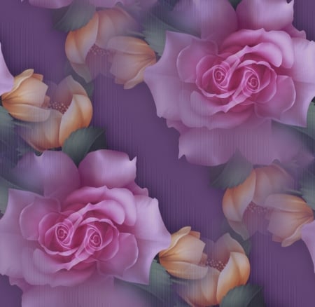 FLORAL ART - background, floral, pink, orange, green, flowers