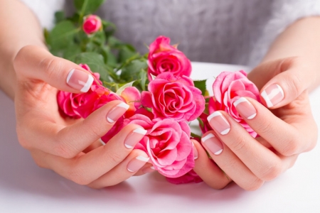 ♥ - roses, hands, pink, soft