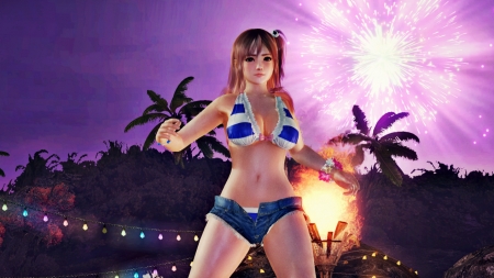 Honoka - Japanese, Zack Island, Firework, Honoka, Dead or Alive, Fighter