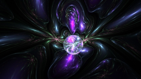 Fractals - purple, pink, black, texture, luminos, fractal, abstract, green