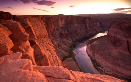 a river in a canyon - fun, river, nature, cool, canyon