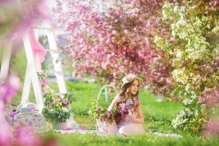 ♥ - flowers, girl, cute, photography