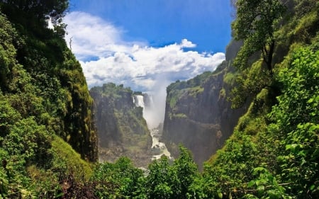 waterfall - fun, nature, waterfall, cool, mountain