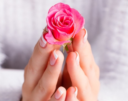 ♥ - abstract, rose, hands, pink