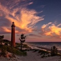Lighthouse at the Michigan Lake