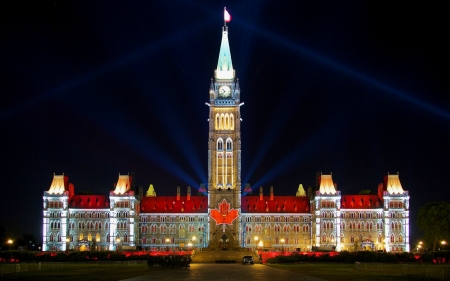 The Canadian Parliament Building, Ottawa - ottawa, goverment, canada, architecture, night scape