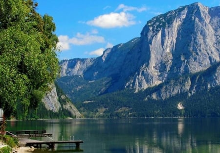 a lake by a mountain - lake, cool, fun, nature, mountain