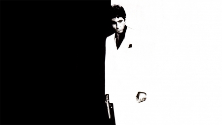 Al Pacino - Scarface - Scarface, Don, American, film, Drug, Movie, 1983, Al Pacino, black and white, Mafia, The Boss, Tony Montana