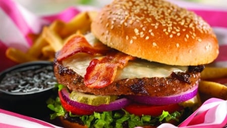 Hamburger - Junkfood, Hamburger, Bacon, Onions