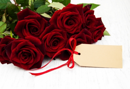 Happy Valentine's Day! - red, card, flower, rose, valentine, bouquet