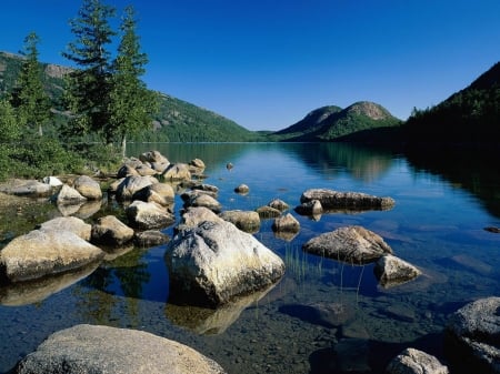 lake in the mountains - fun, nature, lake, mountains, cool