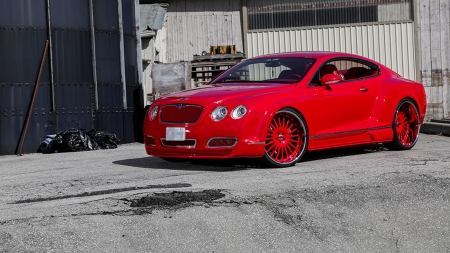 Wide Body Bentley Continental GT - Custom Wheels, Bentley, Red, Luxury