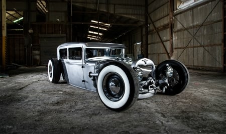 SLAMMED-MODEL-A-FORD-HOT-ROD - Hotrod, Classic, White Walls, Model A