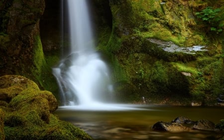 Waterfall on Christina Lake, British Columbia - waterfall, canada, nature, rocks