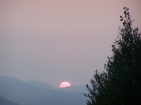 Sunset Smoke filled Sky Teton Valley, Idaho - Mountains, Scenic, Wildfires, Sunsets