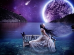 Midnight Blue With A Full Moon