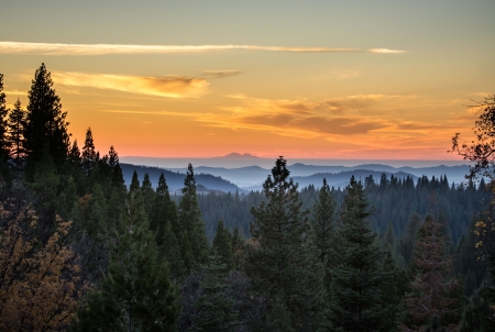 Elevation of Phoenix Lake Rd, Sonora, Calif. - clouds, trees, Sunset, hills, sky