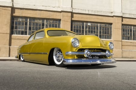 Full Custom 1951 Ford Sedan - classic, ford, goldish, whitewalls