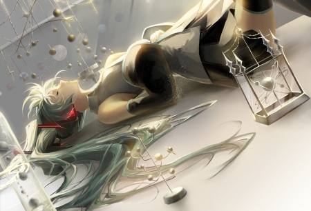 Hatsune Miku - saihate, manga, anime, green, girl, hatsune miku, art