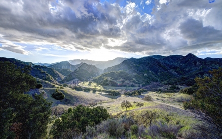 Sunlight and Valley - sky, landscape, valley, nature, mountain