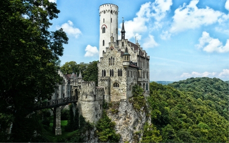 Lichtenstein Castle, Germany - germany, forest, castle, medieval