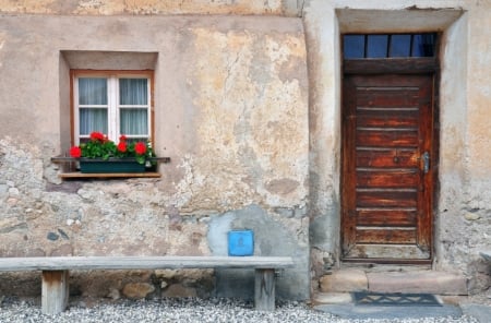 â™¥ - house, door, flower, red