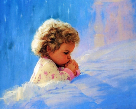 Innocent prayer - painting, prayer, god, child, soul