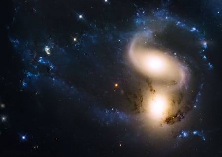 Colliding Galaxies in Stephan's Quintet - space, cool, fun, galaxy, stars