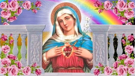 Inmaculate Heart of Mary - christ, jesus, heart, mary, virgin