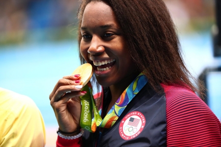 Simone Manuel - swimmer, rio 2016, usa, gold metal, simone manuel