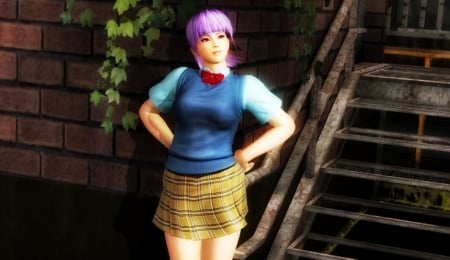 Ayane - purple, games, pretty, beautiful, doa5, ninja, japanese girl, cute, ayane, school girl