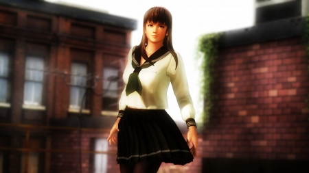 Hitomi - sailor, karate, costumes, cute girl, school uniform, games, beautiful, doa5, pretty girl, hitomi