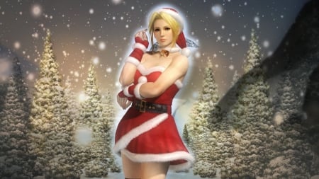 Helena - Cute, Santa Claus, French Girl, Winter, Helena, Doa5, Games, Costumes, Snow, Christmas