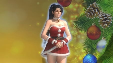 Momiji - Cute, Japanese Girl, Santa Claus, Winter, Pretty, Snow, Ninja, Ninja Gaiden, Christmas, Momiji