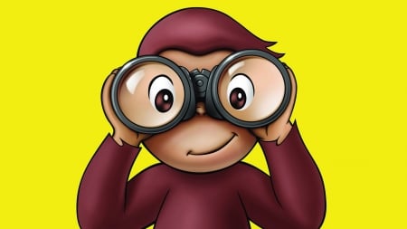 Curious  Monkey - george, eyes, cartoon, curous, big, monkey, book