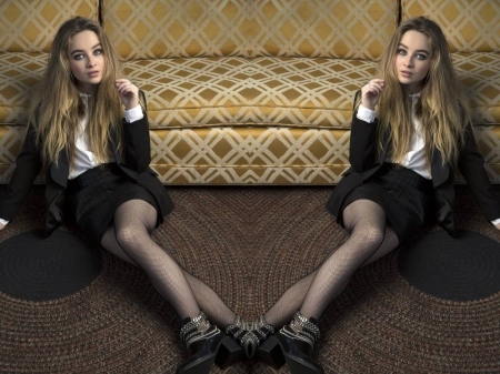 Sabrina Carpenter - sabrina, actress, 2016, sabrina carpenter, carpenter, wallpaper, singer, stockings, model, legs, beautiful