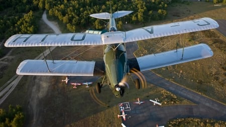 dh83 fox moth - biplane, moth, fox, military