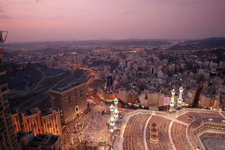 Mecca at night - holy mosque, mecca at night