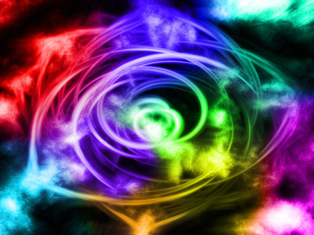 Rainbow Flower - abstract, multicolor, 3d, light, colorful, color, flower