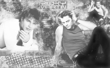 Ricky Martin - black n white, singer, music