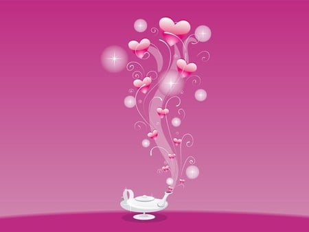 Love - hearth, teapot, magik, love, pink, hearts