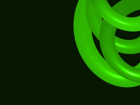 Green Bows - abstract, vortices