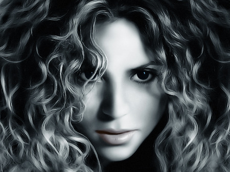 Shakira - black and white, singer